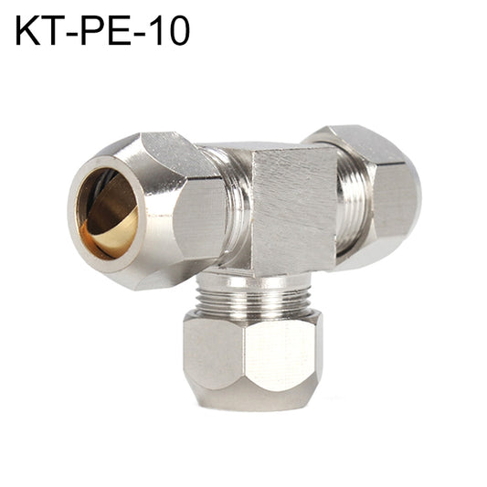 KT-PE-10 LAIZE Nickel Plated Copper T Type Tee Pneumatic Quick Fitting Copper Pipe Connector -  by LAIZE | Online Shopping UK | buy2fix