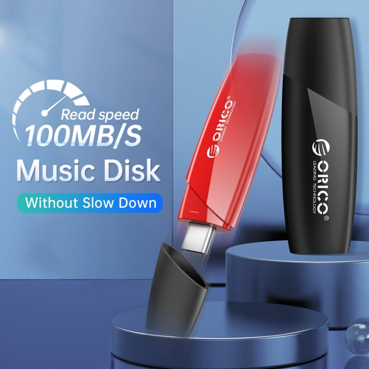 ORCIO USB3.0 U Disk Drive, Read: 100MB/s, Write: 15MB/s, Memory:256GB, Port:Type-C(Red) - USB Flash Drives by ORICO | Online Shopping UK | buy2fix