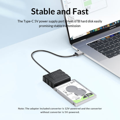 ORICO UTS1 Type-C / USB-C USB 3.0 2.5-inch SATA HDD Adapter with 12V 2A Power Adapter, Cable Length:0.3m(EU Plug) - USB to IDE / SATA by ORICO | Online Shopping UK | buy2fix