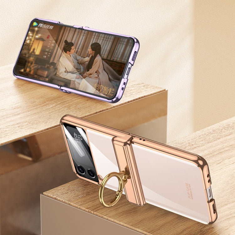 For Samsung Galaxy Z Flip4 GKK Magnetic Folding Phantom Rotary Phone Case with Ring Holder(Purple) - Galaxy Z Flip4 5G Cases by GKK | Online Shopping UK | buy2fix