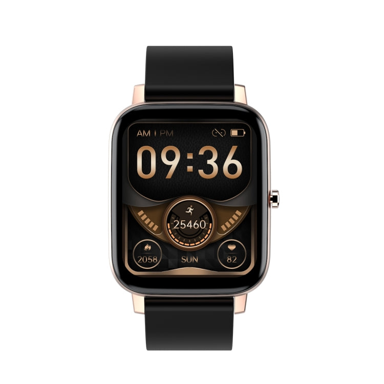 Ochstin 5H80 1.69 inch Square Screen Silicone Strap Heart Rate Blood Oxygen Monitoring Bluetooth Smart Watch(Black+Gold) - Smart Watches by OCHSTIN | Online Shopping UK | buy2fix