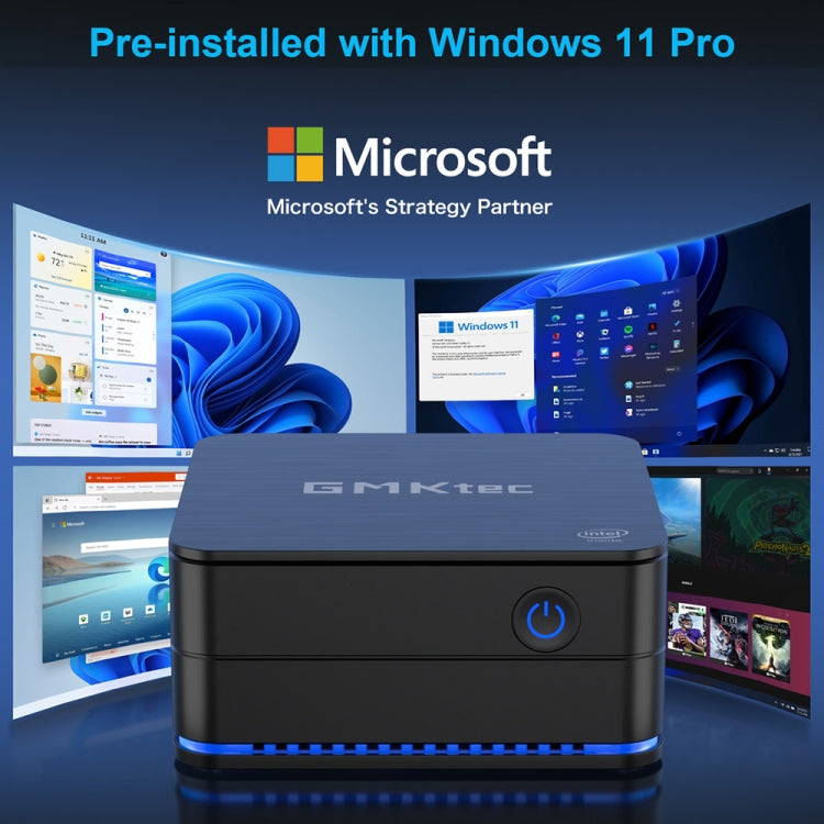 GMK KB7 Windows 11 Pro Mini PC, 16GB+512G, Intel Pentium Silver N6005 Quad Core, Support WiFi & BT(UK Plug) - Windows Mini PCs by GMKtec | Online Shopping UK | buy2fix