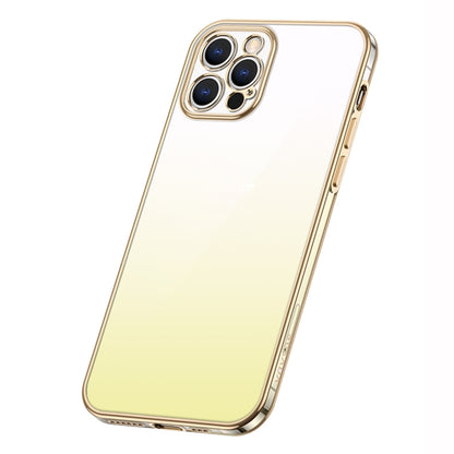 For iPhone 14 Pro Max SULADA Iridescence Series Plating Transparent Gradient Phone Case(Gold) - iPhone 14 Pro Max Cases by SULADA | Online Shopping UK | buy2fix