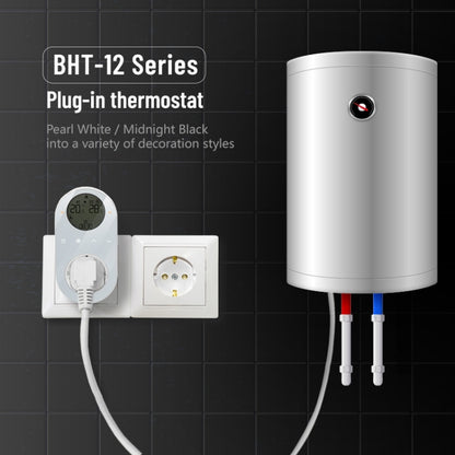 BHT12-CW Plug-in LCD Thermostat With WiFi, EU Plug(White) - Consumer Electronics by buy2fix | Online Shopping UK | buy2fix