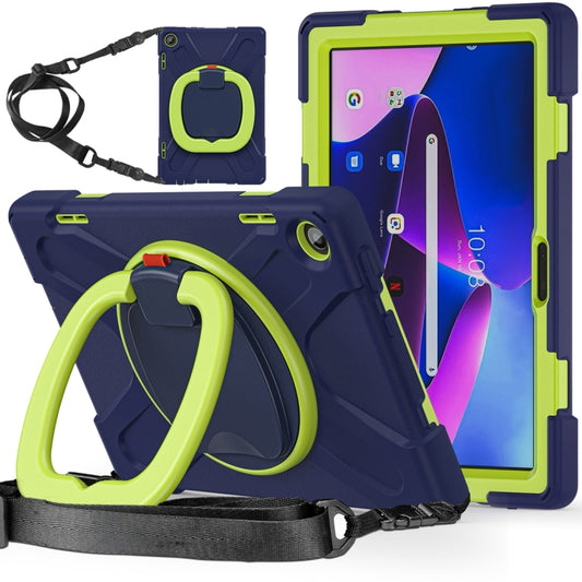 For Lenovo Tab M10 10.1 3rd Gen Silicone + PC Protective Tablet Case(Navy Blue Lime) - Lenovo by buy2fix | Online Shopping UK | buy2fix