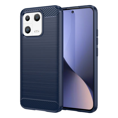 For Xiaomi 13 Brushed Texture Carbon Fiber TPU Phone Case(Blue) - 13 Cases by buy2fix | Online Shopping UK | buy2fix