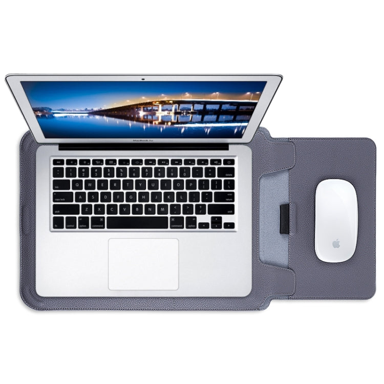 For MacBook 15 / 16 inch PU Leather 4 in 1 Laptop Bag with Functional Bracket(Dark Blue) - Protective Bags by buy2fix | Online Shopping UK | buy2fix