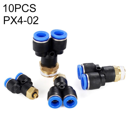 PX4-02 LAIZE 10pcs Plastic Y-type Tee Male Thread Pneumatic Quick Connector -  by LAIZE | Online Shopping UK | buy2fix
