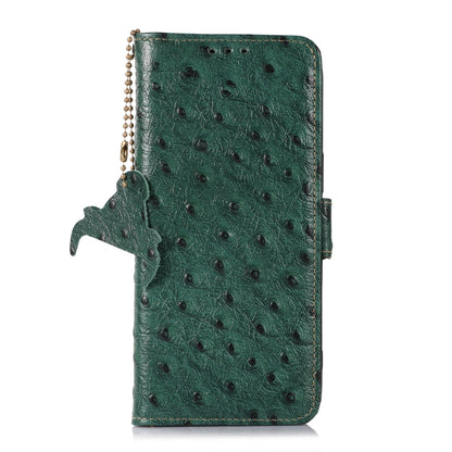For Samsung Galaxy S23 Ultra 5G Ostrich Pattern Genuine Leather RFID Phone Case(Green) - Galaxy S23 Ultra 5G Cases by buy2fix | Online Shopping UK | buy2fix