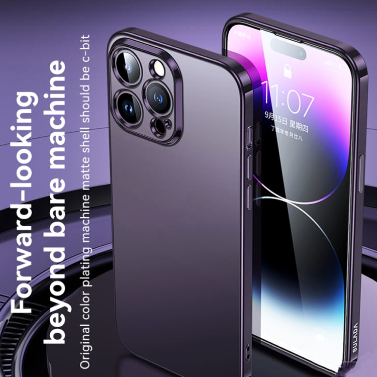 For iPhone 14 SULADA Electroplating Frosted All-inclusive TPU Phone Case(Purple) - iPhone 14 Cases by SULADA | Online Shopping UK | buy2fix