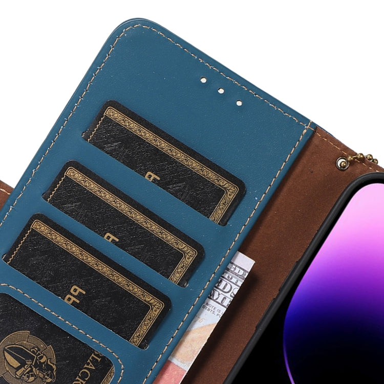 For Samsung Galaxy S23+ 5G Genuine Leather Magnetic RFID Leather Phone Case(Blue) - Galaxy S23+ 5G Cases by buy2fix | Online Shopping UK | buy2fix