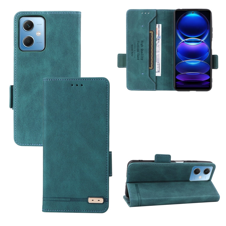 For Xiaomi Redmi Note 12 China Magnetic Clasp Flip Leather Phone Case(Green) - Note 12 Cases by buy2fix | Online Shopping UK | buy2fix