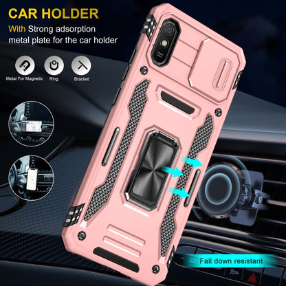 For Xiaomi Redmi 9A Armor PC + TPU Camera Shield Phone Case(Rose Gold) - Xiaomi Cases by buy2fix | Online Shopping UK | buy2fix