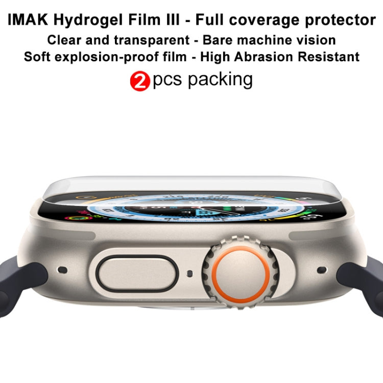 For Apple Watch Ultra 49mm 2pcs imak Curved Full Screen Hydrogel Film Front Protector - Others by imak | Online Shopping UK | buy2fix