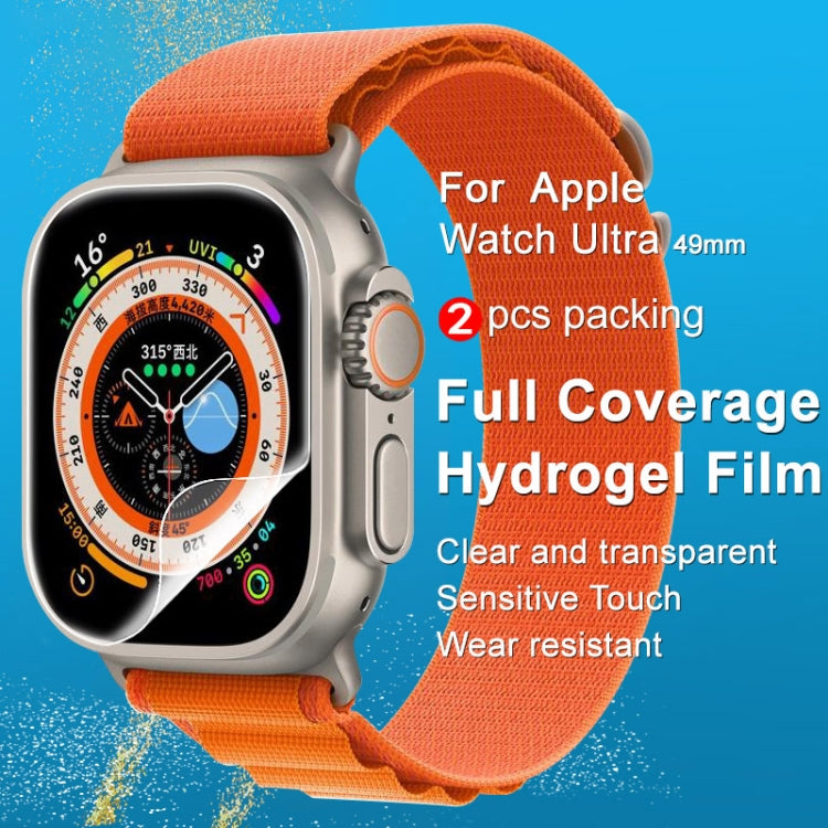 For Apple Watch Ultra 49mm 2pcs imak Curved Full Screen Hydrogel Film Front Protector - Others by imak | Online Shopping UK | buy2fix