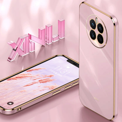 For Huawei nova 10 XINLI Straight 6D Plating Gold Edge TPU Shockproof Case(Pink) - Huawei Cases by buy2fix | Online Shopping UK | buy2fix