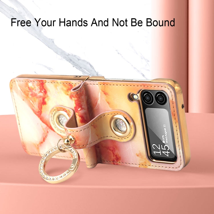 For Samsung Galaxy Z Flip4 GKK Color Cloud Series Shockproof Folding Phone Leather Case(White) - Galaxy Z Flip4 5G Cases by GKK | Online Shopping UK | buy2fix