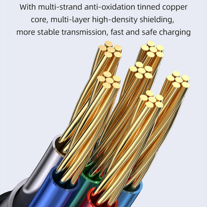 USAMS Type-C to Type-C PD100W Aluminum Alloy Transparent Digital Display Fast Charge Data Cable, Cable Length:2m(Black) - USB-C & Type-C Cable by USAMS | Online Shopping UK | buy2fix