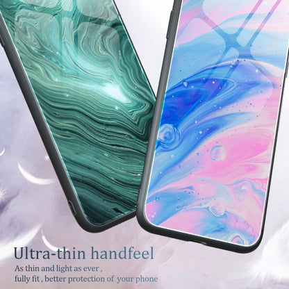 For Xiaomi 13 Marble Pattern Glass Phone Case(Blue Ocean) - 13 Cases by buy2fix | Online Shopping UK | buy2fix