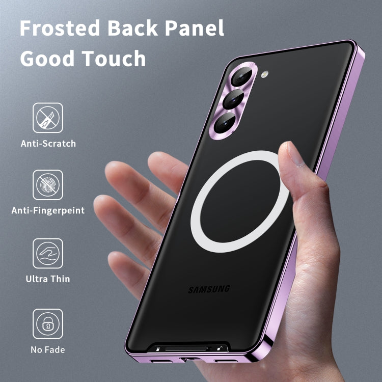 For Samsung Galaxy S23+ 5G MagSafe Magnetic Frosted Metal Phone Case(Purple) - Galaxy S23+ 5G Cases by buy2fix | Online Shopping UK | buy2fix