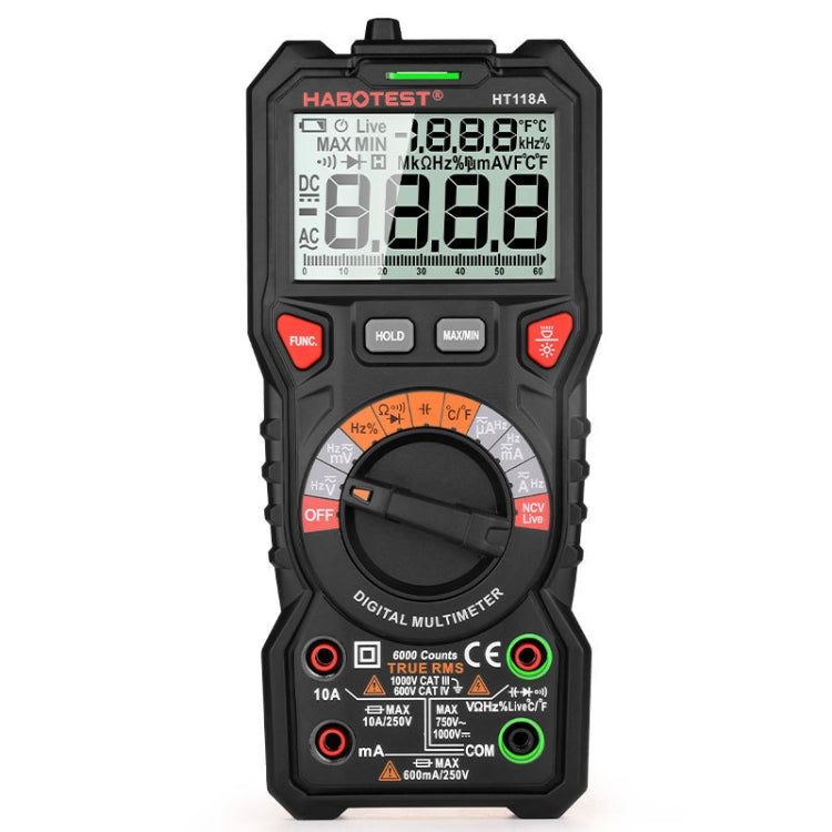 HABOTEST HT118A Handheld Double Backlight High-precision Automatic Digital Multimeter - Consumer Electronics by buy2fix | Online Shopping UK | buy2fix