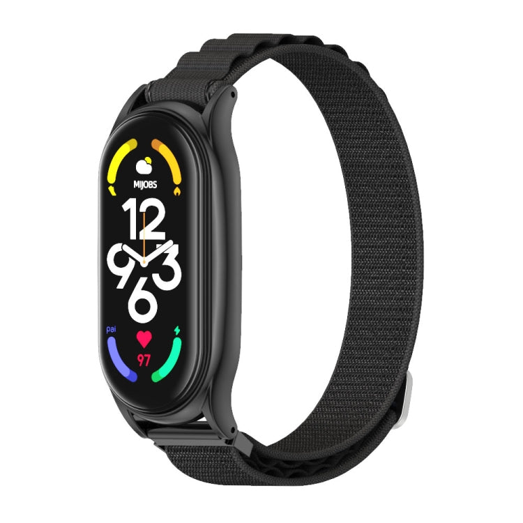 For Xiaomi Mi Band 7 / 7 NFC MIJOBS PLUS Nylon Breathable Watch Band(Black) - Watch Bands by MIJOBS | Online Shopping UK | buy2fix