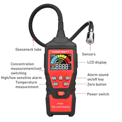 HABOTEST HT601B Combustible Gas Detector Thousand Battery Model with Numerical Display - Gas Monitor by HABOTEST | Online Shopping UK | buy2fix