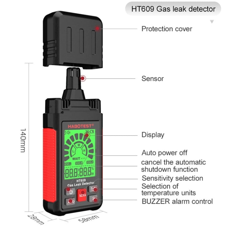 HABOTEST HT609 Portable Combustible Gas Detector - Gas Monitor by HABOTEST | Online Shopping UK | buy2fix