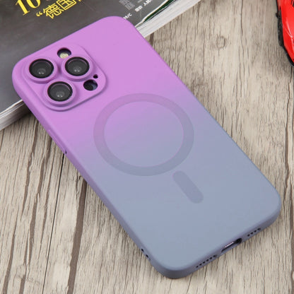 For iPhone 14 Liquid TPU Silicone Gradient MagSafe Phone Case(Purple) - iPhone 14 Cases by buy2fix | Online Shopping UK | buy2fix