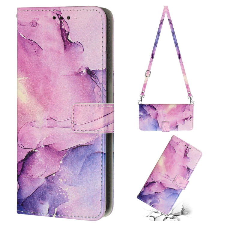For Xiaomi 13 Crossbody Painted Marble Pattern Leather Phone Case(Purple) - 13 Cases by buy2fix | Online Shopping UK | buy2fix
