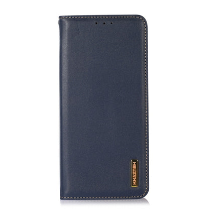 For Motorola Moto G53 5G KHAZNEH Nappa Top Layer Cowhide Leather Phone Case(Blue) - Motorola Cases by buy2fix | Online Shopping UK | buy2fix