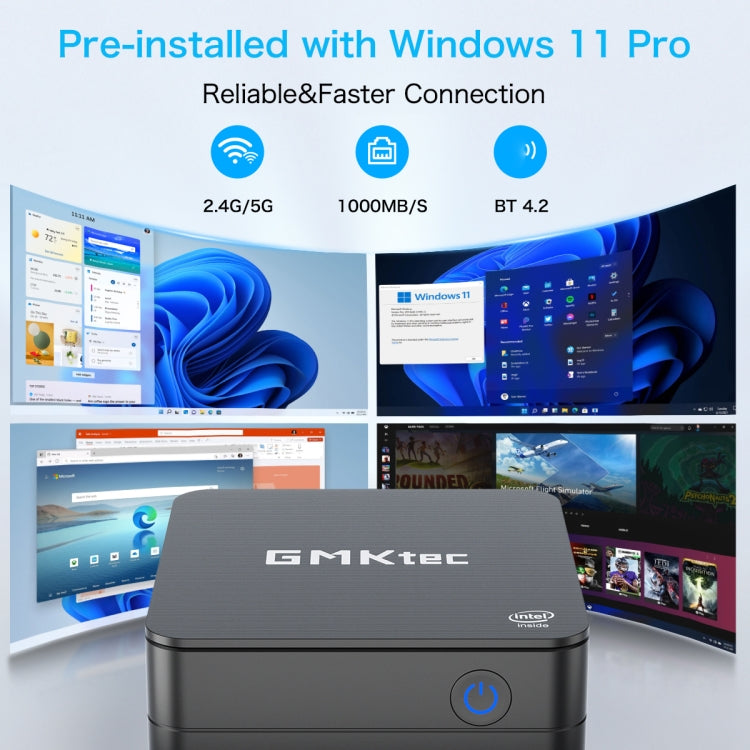 GMK KB7S Windows 11 Pro Mini PC, 8GB+256GB, Intel Jasper Lake N5105 Quad Core, Support WiFi & BT(US Plug) -  by GMKtec | Online Shopping UK | buy2fix