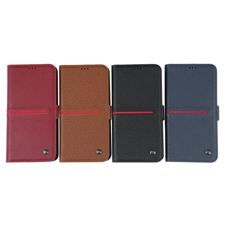 For iPhone 14 Pro Max GEBEI Top-grain Horizontal Flip Leather Phone Case(Wine Red) - iPhone 14 Pro Max Cases by GEBEI | Online Shopping UK | buy2fix