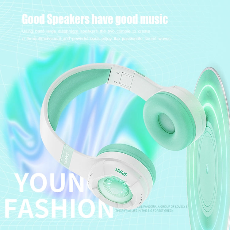 KE25 RGB Light Wireless Stereo Music Bluetooth Headset(Green) - Apple Accessories by buy2fix | Online Shopping UK | buy2fix
