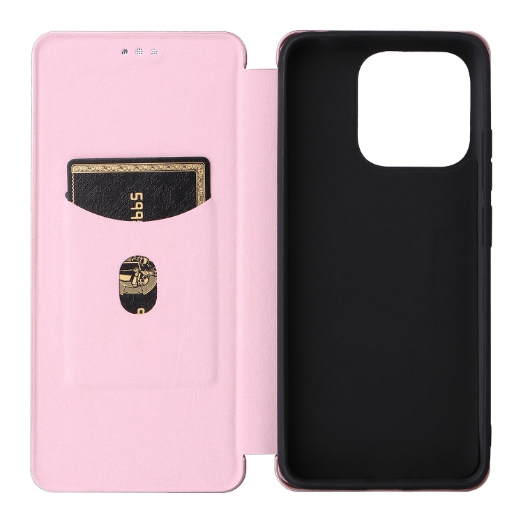 For Xiaomi Redmi 12C Carbon Fiber Texture Flip Leather Phone Case(Pink) - Xiaomi Cases by buy2fix | Online Shopping UK | buy2fix