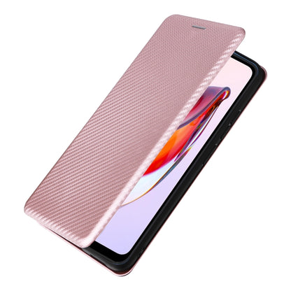 For Xiaomi Redmi 12C Carbon Fiber Texture Flip Leather Phone Case(Pink) - Xiaomi Cases by buy2fix | Online Shopping UK | buy2fix