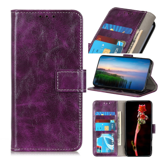 For Honor X9A 5G / Magic5 Lite 5G Retro Crazy Horse Texture Horizontal Flip Leather Phone Case(Purple) - Honor Cases by buy2fix | Online Shopping UK | buy2fix