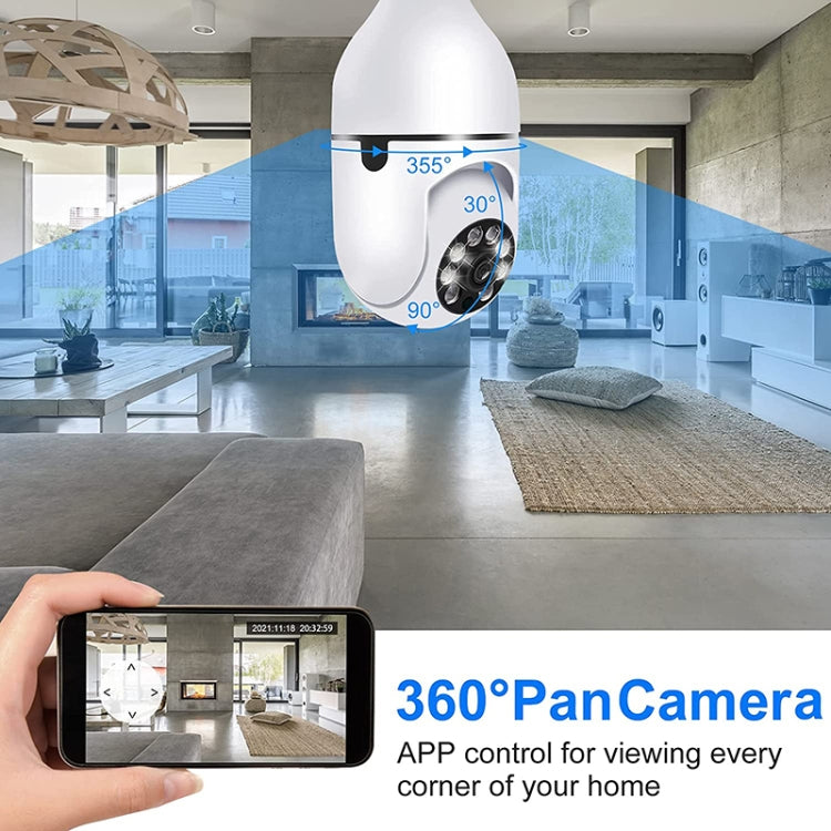 ESCAM 2.0MP 1080P Light Bulb WiFi Camera, Support IR Night Vision / Motion Detection / Two-way Voice - Light Bulb Camera by ESCAM | Online Shopping UK | buy2fix