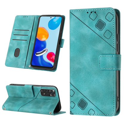 For Xiaomi Redmi Note 11s / 11 4G Skin-feel Embossed Leather Phone Case(Green) - Xiaomi Cases by buy2fix | Online Shopping UK | buy2fix