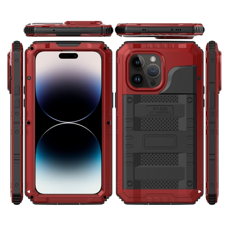 For iPhone 14 Pro Max RedPepper Wolf 360 Full Body Rugged Life Waterproof Phone Case(Red) - iPhone 14 Pro Max Cases by RedPepper | Online Shopping UK | buy2fix