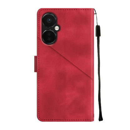 For OnePlus Nord CE 3 5G Skin-feel Embossed Leather Phone Case(Red) - OnePlus Cases by buy2fix | Online Shopping UK | buy2fix