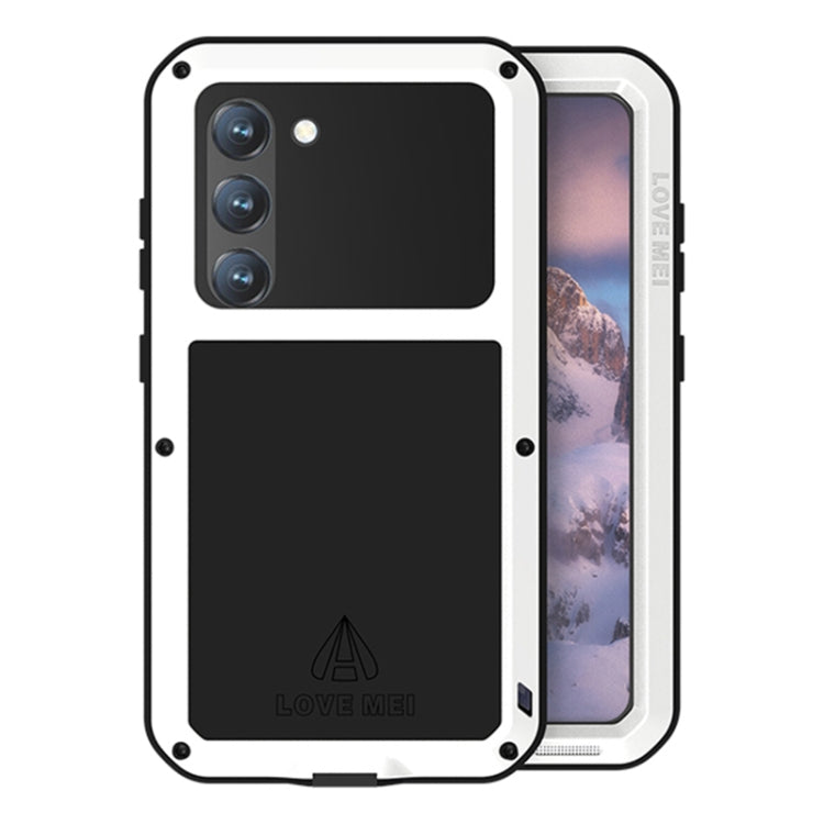 For Samsung Galaxy S23 5G LOVE MEI Metal Shockproof Life Waterproof Dustproof Phone Case(White) - Galaxy S23 5G Cases by LOVE MEI | Online Shopping UK | buy2fix