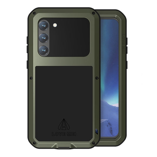 For Samsung Galaxy S23+ 5G LOVE MEI Metal Shockproof Life Waterproof Dustproof Phone Case(Army Green) - Galaxy S23+ 5G Cases by LOVE MEI | Online Shopping UK | buy2fix