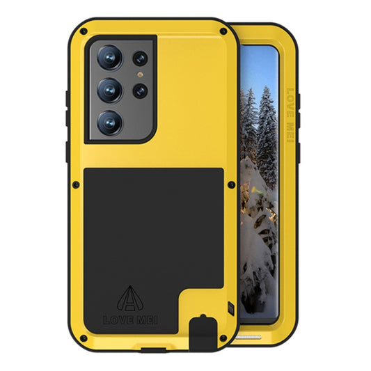 For Samsung Galaxy S23 Ultra 5G LOVE MEI Metal Shockproof Life Waterproof Dustproof Phone Case(Yellow) - Galaxy S23 Ultra 5G Cases by LOVE MEI | Online Shopping UK | buy2fix