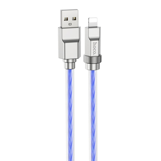 hoco U113 2.4A USB to 8 Pin Silicone Data Cable, Length: 1m(Blue) - Normal Style Cable by hoco | Online Shopping UK | buy2fix