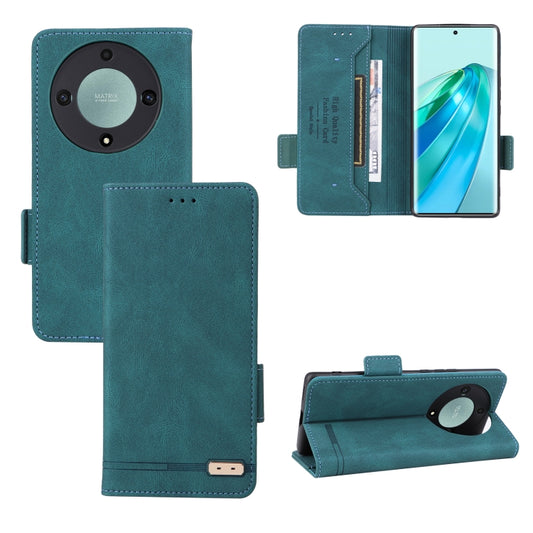 For Honor X9a 5G / Magic5 Lite Magnetic Clasp Flip Leather Phone Case(Green) - Honor Cases by buy2fix | Online Shopping UK | buy2fix
