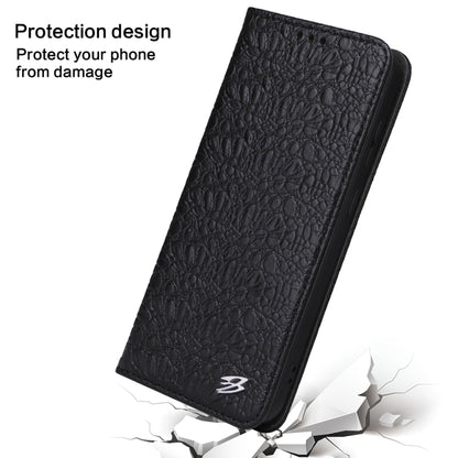 For Samsung Galaxy S23+ 5G Fierre Shann Crocodile Texture Magnetic Genuine Leather Phone Case(Black) - Galaxy S23+ 5G Cases by FIERRE SHANN | Online Shopping UK | buy2fix