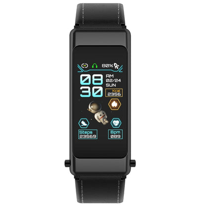 K50 1.08 inch Leather Band Earphone Detachable IP67 Waterproof Smart Watch Support Bluetooth Call(Black) - Smart Wear by buy2fix | Online Shopping UK | buy2fix
