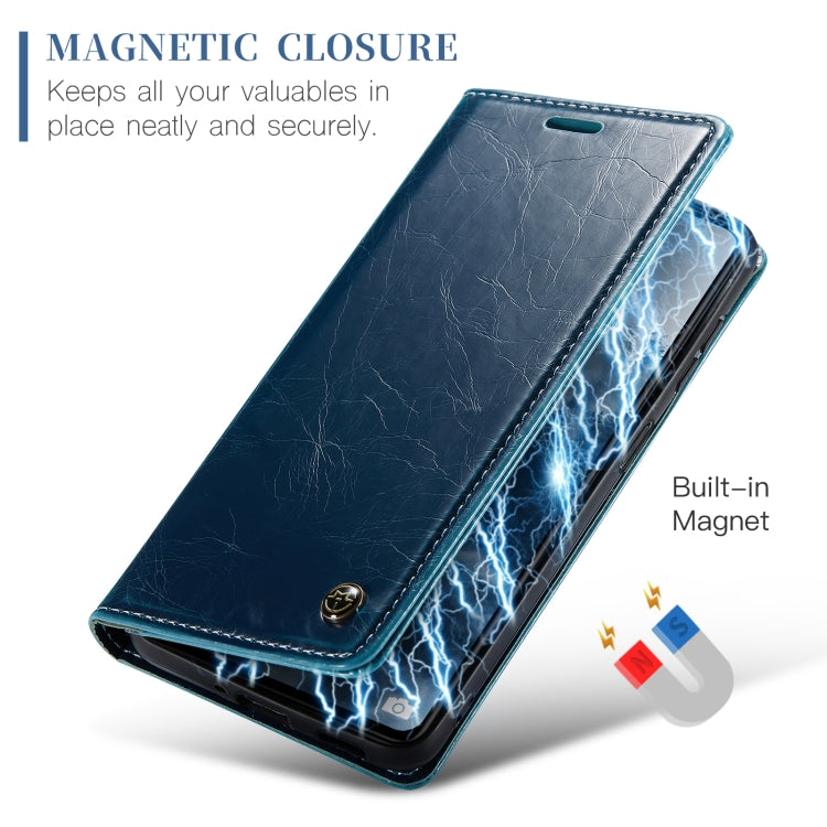 For Xiaomi Redmi Note 12 5G / Poco X5 CaseMe 003 Crazy Horse Texture Leather Phone Case(Blue) - Note 12 Cases by CaseMe | Online Shopping UK | buy2fix