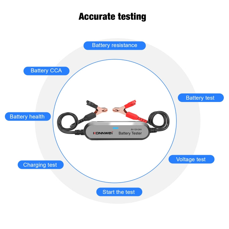 KONNWEI BK200 6V/12V/24V Car Bluetooth Battery Tester(Silver) - In Car by KONNWEI | Online Shopping UK | buy2fix